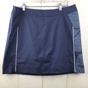 Adidas Golf‎ Skort Blue & Turquoise Clover Stripes Clima Cool, Size 10